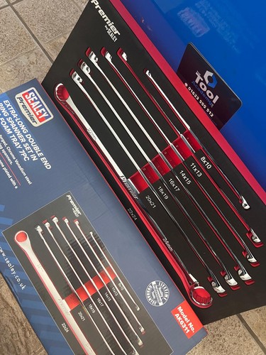 Sealey Extra Long Double Ended Ring Spanner Wrench Set 8-24mm In EVA Foam (SBS) - Picture 2 of 8