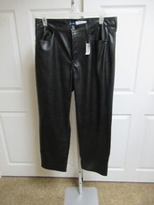 Old Navy WOMAN S High Rise Black OG Loose Faux Leather Pants SZ 16 NWT