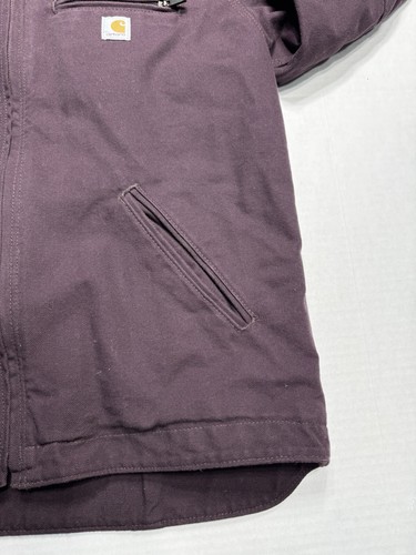 Youth Carhartt Jacket Coat Size M 8/10 Maroon Hood Sherpa Lined Thick CLEAN!! - Picture 2 of 22