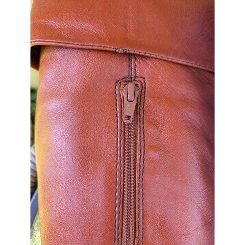 Vtg Aldo Milano Women’s Caramel Leather Knee High Heel Boots Size 7 Fashionable - Picture 8 of 13