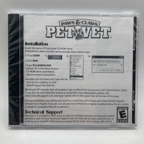 Paws and Claws: Pet Vet/ clinic (CD-ROM, 2006, WIN 98/ME/XP, Valusoft)  Sealed - Picture 1 of 3