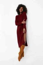 NWT Tuckernuck Hyacinth House Maddox in Maroon Cable Knit Midi Sweater Dress M