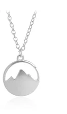 JUESJ New Fashion Round Mountain Peak Pendant Necklace