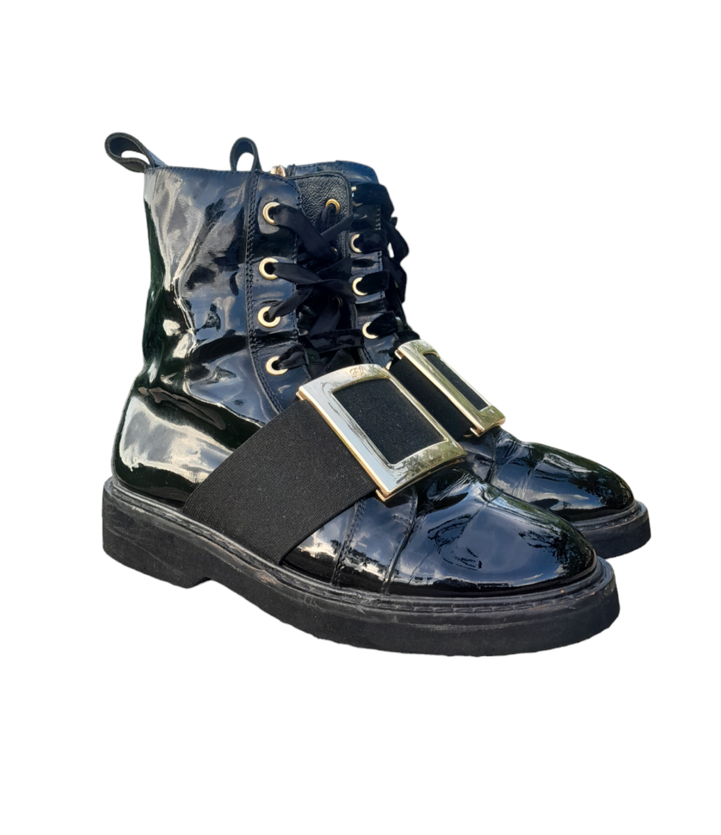 Patent Leather Boots Roger Vivier Roger Vivier Viv Ranger Patent