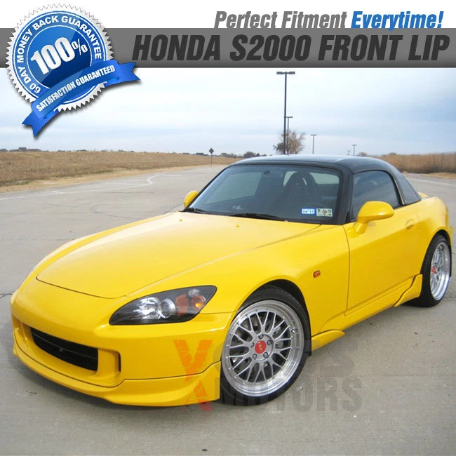 Fit 04-09 Honda S2000 AP2 OE Style Front Bumper Lip Spoiler Unpainted Black PU - Image 4 of 4