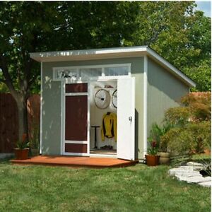 aston 10' x 7.5' wood shed, 565 cubic feet of storage w