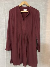 Old Navy Womens Long Sleeve Rust/burgundy color Pintuck Pleated Dress Size Small