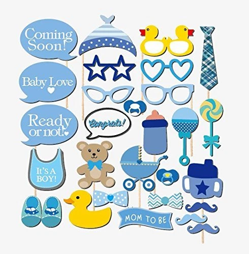 Реквизит фотокабины для душа ребенка, украшения для мальчика 29 шт., НЕ НУЖНЫ «СДЕЛАЙ САМ», США - Изображение 3 из 4