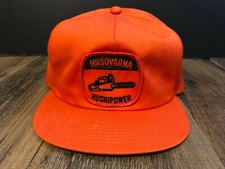 Vintage K Brand USA Husqvarna Chainsaws Hat Cap Patch Snapback Trucker RARE