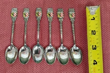 Set of 6 Mini Vintage Collectible Souvenir Nurnberg Germany EPNS Spoons