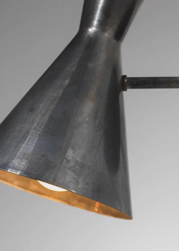 1920s Mid Century Italian Brass Diabolo Blackened Wall Sconce- Christmas Gift