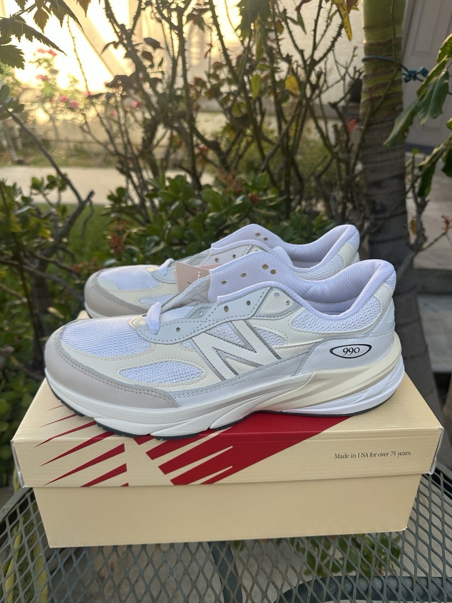 New Balance 990v6 ホワイト New Balance 990v6 Made in USA White Sail Men's Athletic Sneakers