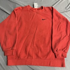 Vintage 90s Nike Red Crewneck Sweatshirt Embroidered Swoosh Logo Size M READ USA