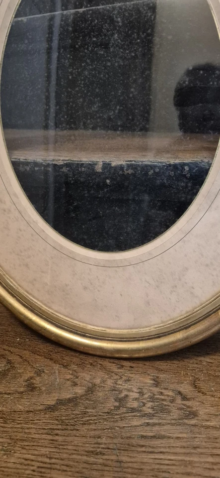 Cadre Ancien Ovale Bois Doré - Photo 4/4