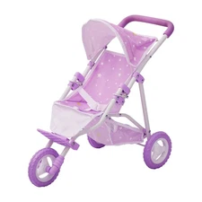 Olivia's Little World - Baby Doll Jogging Stroller - Purple / Stars