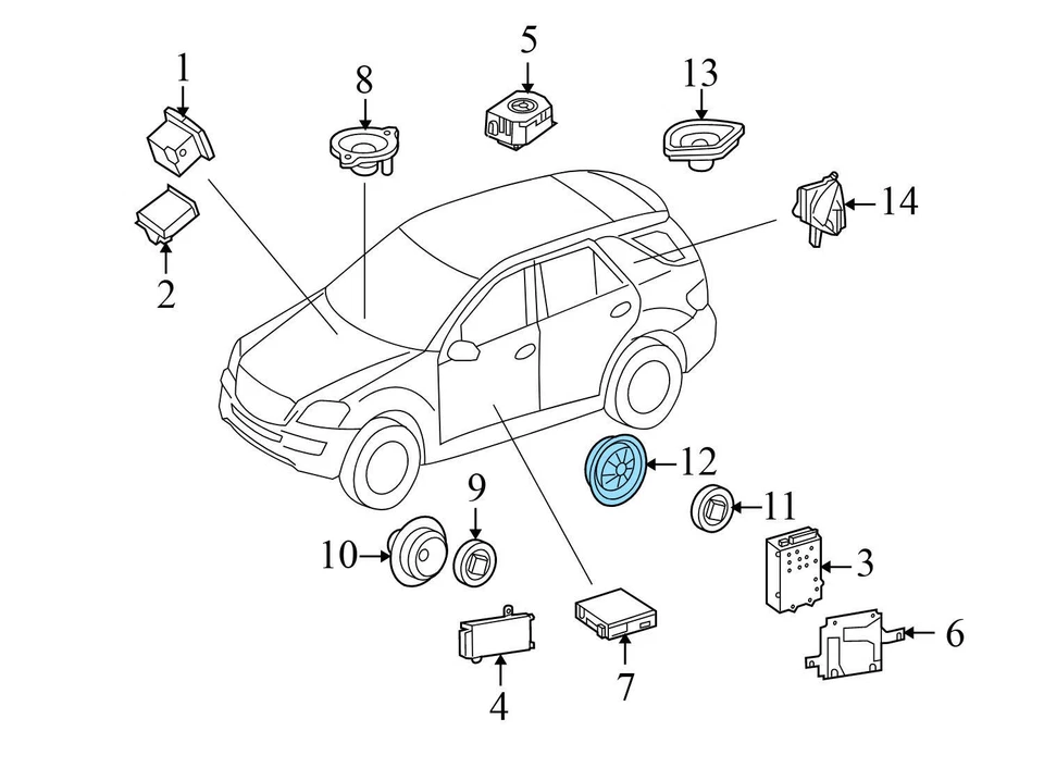 Altavoz puerta Mercedes-Benz ML320 2007-2009 1648203002 Foto 3 de 4