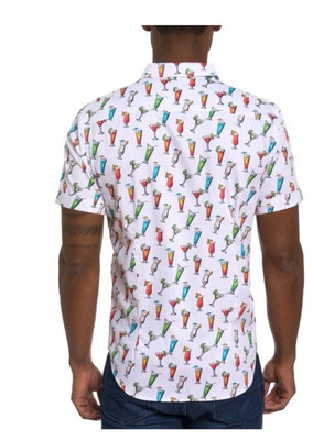Robert Graham  Tropical Drinks Short Sleeve Shirt Classic Fit NWT Sz S