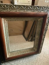 Antique Mirror Old 28 In T.x 25 W Lovely Frame Needs Tlc