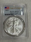 2023 Silver Eagle PCGS MS70 ~~ First Strike Label ~~ Pristine  ~~ No Spots (454)