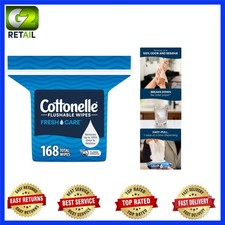 Fresh Care Flushable Wet Wipes - 168 Biodegradable Wipes for Gentle Cleanliness