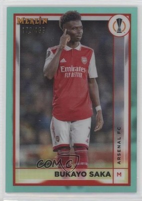 2022 Topps Merlin UEFA Club Competitions Aqua Refractor /199 Bukayo Saka #12 vq0