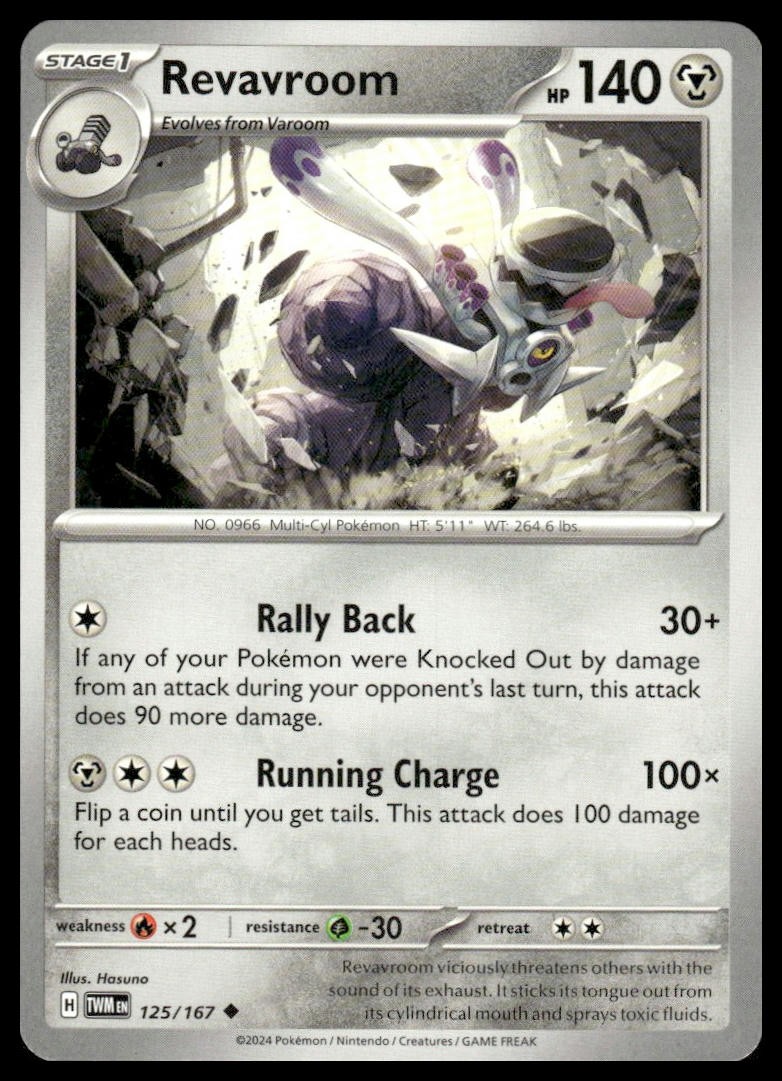 Revavroom 125/167 Uncommon Twilight Masquerade Pokemon Lightly Played