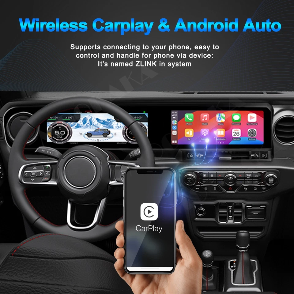 Rádio de carro tela dupla para Jeep Wrangler JL Gladiator JT 2018-2023 atualização estéreo - Imagem 4 de 4