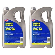 2x Motor World Engine Oil 5L SAE 5W20 Synthetic ACEA C5 API SN/CF ILSAC GF-5 7.10 per litre