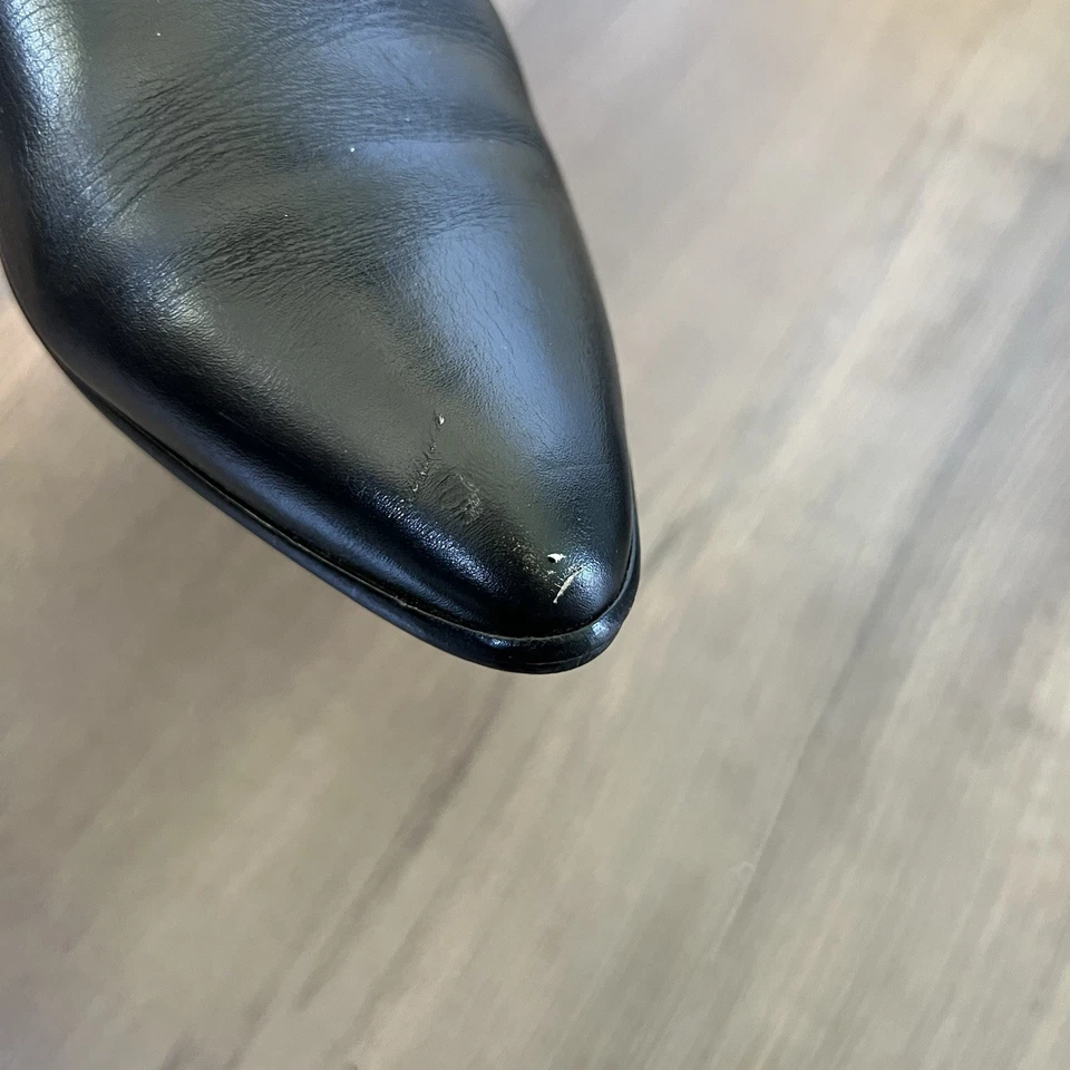 Botas de tacón occidental de cuero negro Mister Shoes de Markon vintage talla 8B Foto 4 de 4