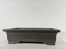 Preowned Japanese Tokoname Rectangular Bonsai Pot Seizan - 12.5” By 9.25”