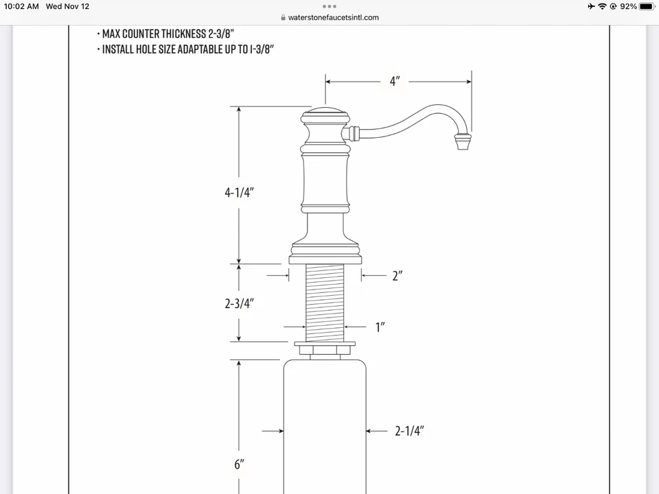 NUEVO EN CAJA DE FÁBRICA Dispensador de jabón Waterstone 4060-CH Foto 4 de 4