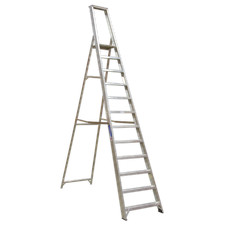 Sealey Industrial Step Ladder Aluminium 12 Steps 150kg Capacity 4.1m AXL12