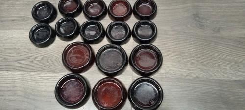 Lot of 16 Vintage Hazel Atlas Amber Glass Furniture Coasters
