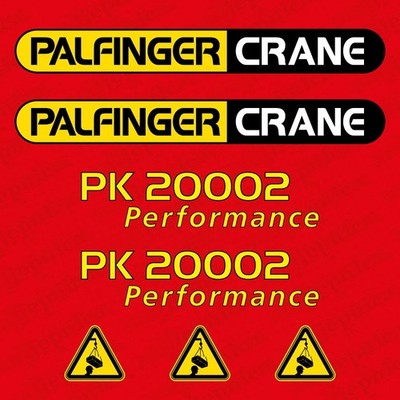 Ersatz Aufkleber Set passend fuer Palfinger PK Kran Schriftzug Aufkleber