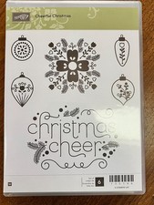 Stampin' Up Cheerful Christmas Rubber stamp set Holiday - NEW