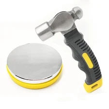 Steel Bench Block and Metal Stamping Hammer Kit, No-Rebound Metal Bench Block,