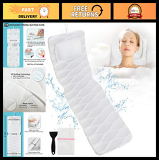 Full Body Bath Pillow with 21 Suction Cups  Mesh Washing Bag - Spa Support for
