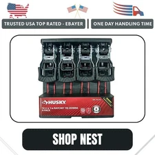 12 Ft. X 1 In. Ratchet Tie-Down Straps with S-Hook (4-Pack)