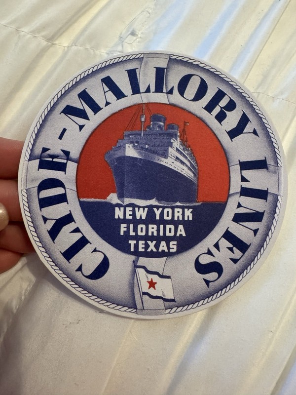 Luggage Label Tag Ocean Liner Clyde Mallory Lines Louis Vuitton Sticker/Postcard