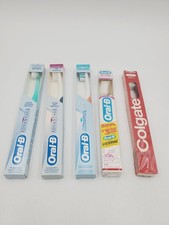 Vintage Lot 5 Toothbrushes Oral-B Colgate 1996 2000