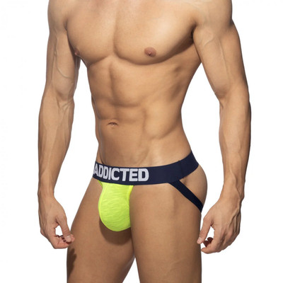 New Addicted Flame Jockstrap, Neon Yellow, Extra Large