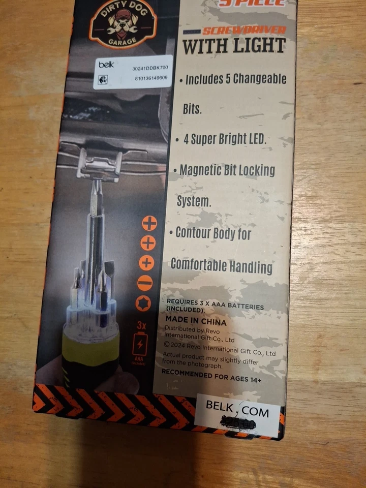 5 Piece Screwdriver Set With Flash Light By Dirty Dog Garage - Image 2 of 3