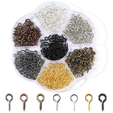 7 Color Small Screw Pins, 450pcs Eye Hooks Screw for Jewelry Making Bead Ch...