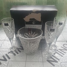 Royal Doulton Crystal Champagne Flutes & Ice Bucket set.