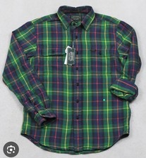 Polo Country Ralph Lauren Men Plaid Flannel Loop Collar Shirt Mens LARGE NWT