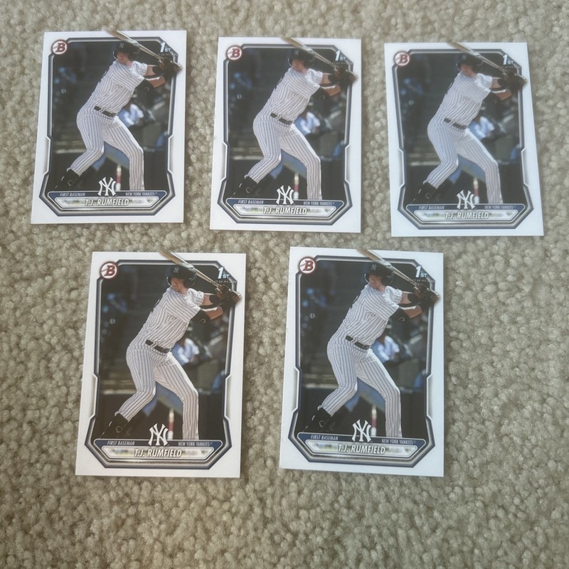 2026 Bowman Lot 9 Cards T.J. Rumfield 1st Bowman! Yankees