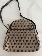 Pierre Cardin Brown Logo Shoulder Bag Designer Women Trapezoid