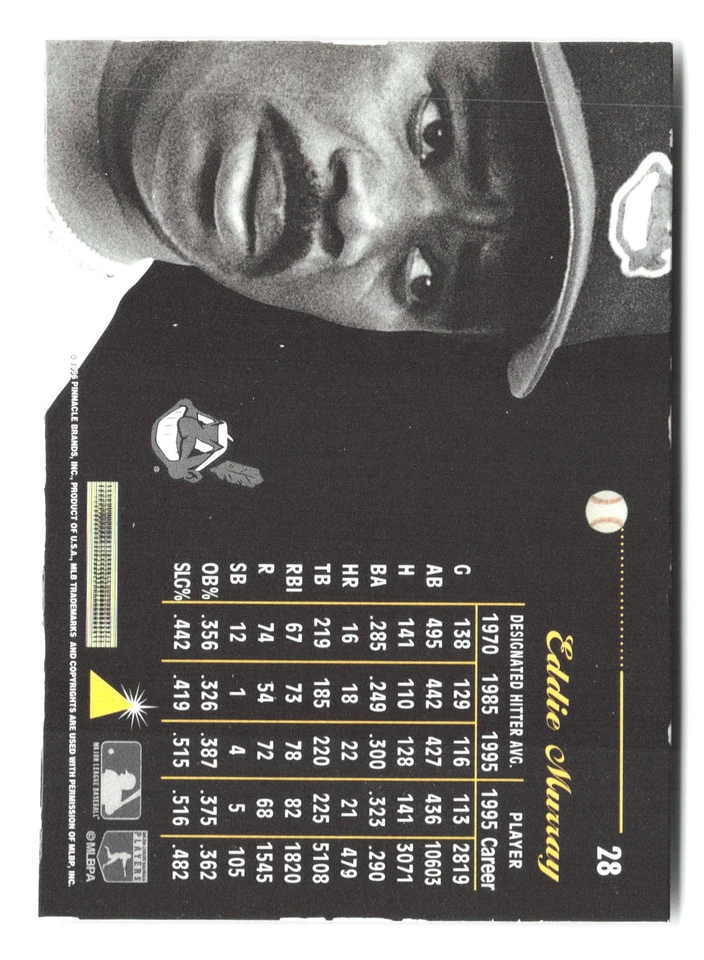 1996 Pinnacle Aficionado #28 Eddie Murray - Image 2 of 2