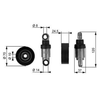 GATES Spannrolle Keilrippenriemen DriveAlign  T38242 für BMW E39 E46 X3 E60 Z4