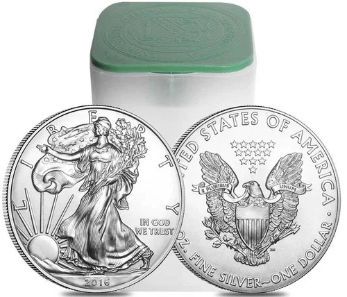 Roll of (20) 2016 $1 American Silver Eagles  BU